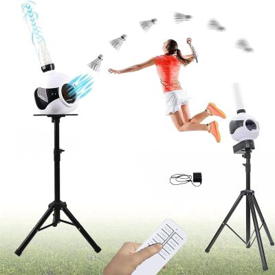 JJENXYYDS Portable Badminton Training Machine,Automatic Shuttlecock Feeder Badminton Training Device with Serving Frequency 3-10s / Ball for Practicing for Beginner, Indoor Outdoor Training