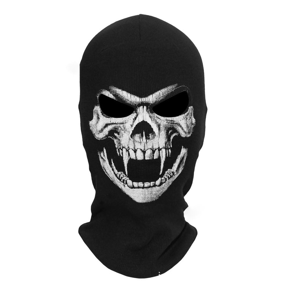 EnuoChbuild Black Balaclava Skull Ghost Mask Full Face Mask Men Women for Halloween Cosplay Party Ski Cycling Hunting (06)