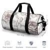 Gym Bags for Men Women Line Floral Rose Flowers Duffle Bag Travel Overnight Bag with Shoe Compartment Tote Bags view 2