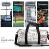 Gym Bags for Men Women Line Floral Rose Flowers Duffle Bag Travel Overnight Bag with Shoe Compartment Tote Bags view 3
