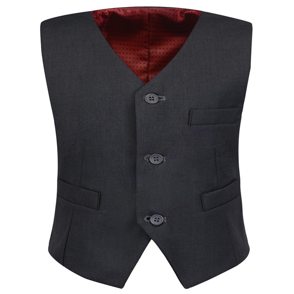 Visaccy Suits Vests Ring Bearer Outfit Boys Suit Vests Boy Dress Vest Suit Formal Wedding Dark Gray Big Kids Vest Tuxedo Size 16