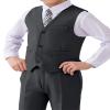 Visaccy Suits Vests Ring Bearer Outfit Boys Suit Vests Boy Dress Vest Suit Formal Wedding Dark Gray Big Kids Vest Tuxedo Size 16 view 3
