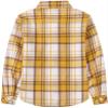 Betusline Girls' Plaid Flannel Shirt, Kids Long Sleeve Button Button Shirts Tops,F Yellow & Brown #18-9 Years= Tag 150 view 3