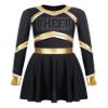 Agoky Cheer Leader Costumes for Girls Cheerleading Dance Dress Outfits for Halloween Sports Games Cheer Dress Up White&Black 14 Years view 3
