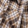 Boys & Toddler Plaid Button Down Shirt Long Sleeve Flannel Shirt Tops, Flannel# Dark Brown White, 18-24 Month = Tag 90 view 4