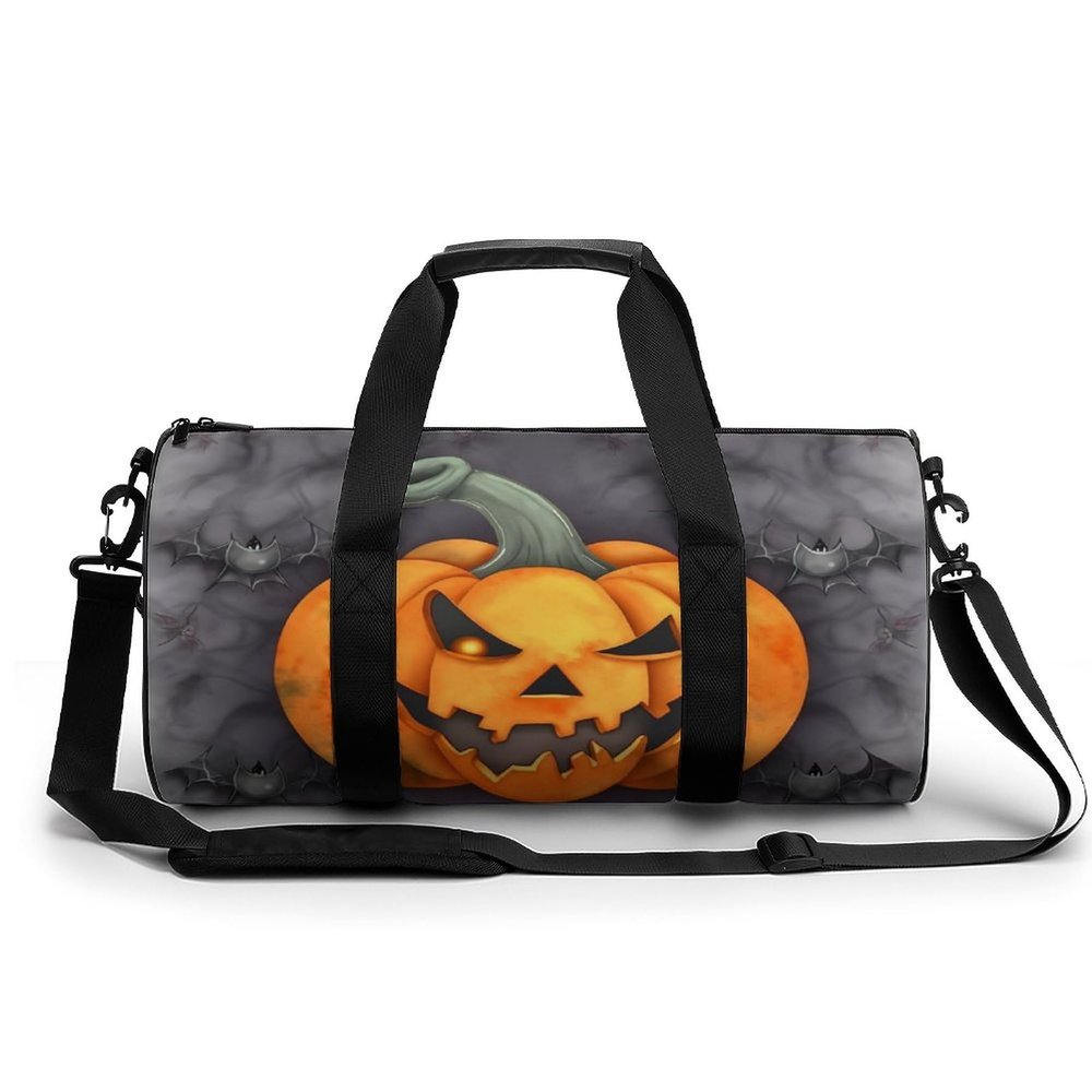 Gym Bags for Men Women Halloween Pumpkin Duffle Bag Travel Overnight Bag with Shoe Compartment Tote Bags