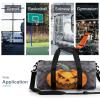 Gym Bags for Men Women Halloween Pumpkin Duffle Bag Travel Overnight Bag with Shoe Compartment Tote Bags view 3