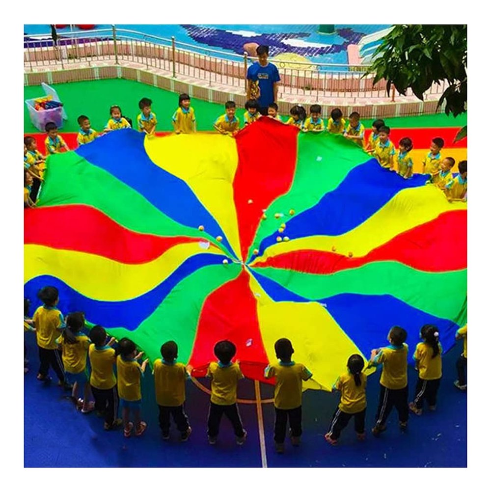 DJFKDYHPE Play Parachute Kids Outdoor Games, Nursery Coordination Parachute Games, Pull-Resistant Oxford Cloth(4m/13.1ft)