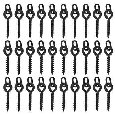 Peosaard Bait Screw Fishing Carp Boilie Bait Screw with Round Link Loop Swivels Tackle Accessories 12MM 30PCS, Terminal Tackle Accessories