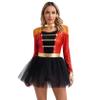 Hedmy Women's Sequin Ringmaster Costume Lion Tamer Party Tutu Dress Leotard Tassels Dancewear Red X-Large view 1