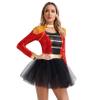 Hedmy Women's Sequin Ringmaster Costume Lion Tamer Party Tutu Dress Leotard Tassels Dancewear Red X-Large view 2