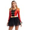 Hedmy Women's Sequin Ringmaster Costume Lion Tamer Party Tutu Dress Leotard Tassels Dancewear Red X-Large view 3
