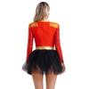 Hedmy Women's Sequin Ringmaster Costume Lion Tamer Party Tutu Dress Leotard Tassels Dancewear Red X-Large view 4