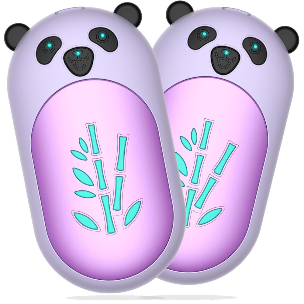 Hand Warmers 2 Pack,Hand Warmers Rechargeable 6000mAh 20Hrs Long Safe Heat AI Smart Chips,Portable Pocket Heater,Gifts for Birthday,Outdoor,Golf,Hunting,Camping Accessories,Purple