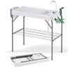Byroce Folding Fish Cleaning Table, Fish Fillet Cutting Table with Sink, 360 Rotary Faucet & Spray Nozzle, 2-in-1 Outdoor Camping Sink Table, Portable Fish Clean Station for Fishing, BBQ, Picnic view 1