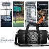 Gym Bags for Men Women Black And White Lion Head Duffle Bag Travel Overnight Bag with Shoe Compartment Tote Bags view 3