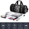 Gym Bags for Men Women Black And White Lion Head Duffle Bag Travel Overnight Bag with Shoe Compartment Tote Bags view 4