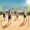 VICHTOP 4 Square Volleyball Game Set - 4 Way Cross Net for Backyard & Beach, Portable Outdoor Volleyball/Badminton Combo Net, 4 Person Four Square Volleyball Net with Carrying Bag view 2