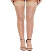 RSLOVE Women's Lace Top Thigh High Sheer Stockings Antiskid Silicone Ultra Shimmery Pantyhose Nude Plus Size view 1