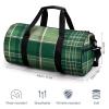 Gym Bags for Men Women Green Buffalo Plaid Duffle Bag Travel Overnight Bag with Shoe Compartment Tote Bags view 2