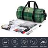 Gym Bags for Men Women Green Buffalo Plaid Duffle Bag Travel Overnight Bag with Shoe Compartment Tote Bags view 4