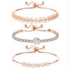 Wovanoo Tennis Bracelet for Women Cubic Zirconia Bracelets Adjustable Slider Bracelets Rose Gold view 1