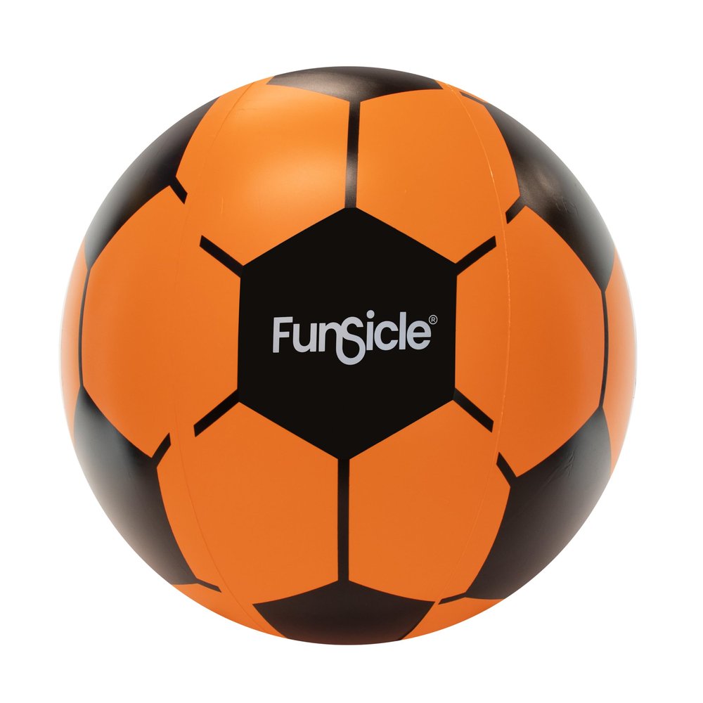 Maccabi Art 20.5in Inflatable Soccer Beach Ball for Pool & Outdoor Fun, Orange PVC, Quick Inflate with AirFlate Tool, Leak-Resistant, Lightweight, for Kids Ages 3+