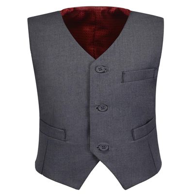 Visaccy Boys Suit Vests Big Kids Boy Dress Vest Suit Formal Wedding Suits Vests Ring Bearer Outfit Kids Vest Tuxedo Gray Size 16