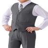 Visaccy Boys Suit Vests Big Kids Boy Dress Vest Suit Formal Wedding Suits Vests Ring Bearer Outfit Kids Vest Tuxedo Gray Size 16 view 3