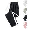 Cambkatl Men's Button Side Split Colorblock Sweatpants Straight Leg Drawstring Outdoor Active Track Pants with Pockets view 2