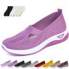 2024 New Knitted Sneakers for Women, Soft Sole Platform Casual Orthopedic Breathable Soft Slip On Foam Walking Shoes. (Purple,10) view 1