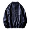 Cambkatl Men's Quarter Zip Jacquard Sweatshirt, Loose Solid Color Long Sleeve Lapel Fall Winter Pullover Shirts view 4