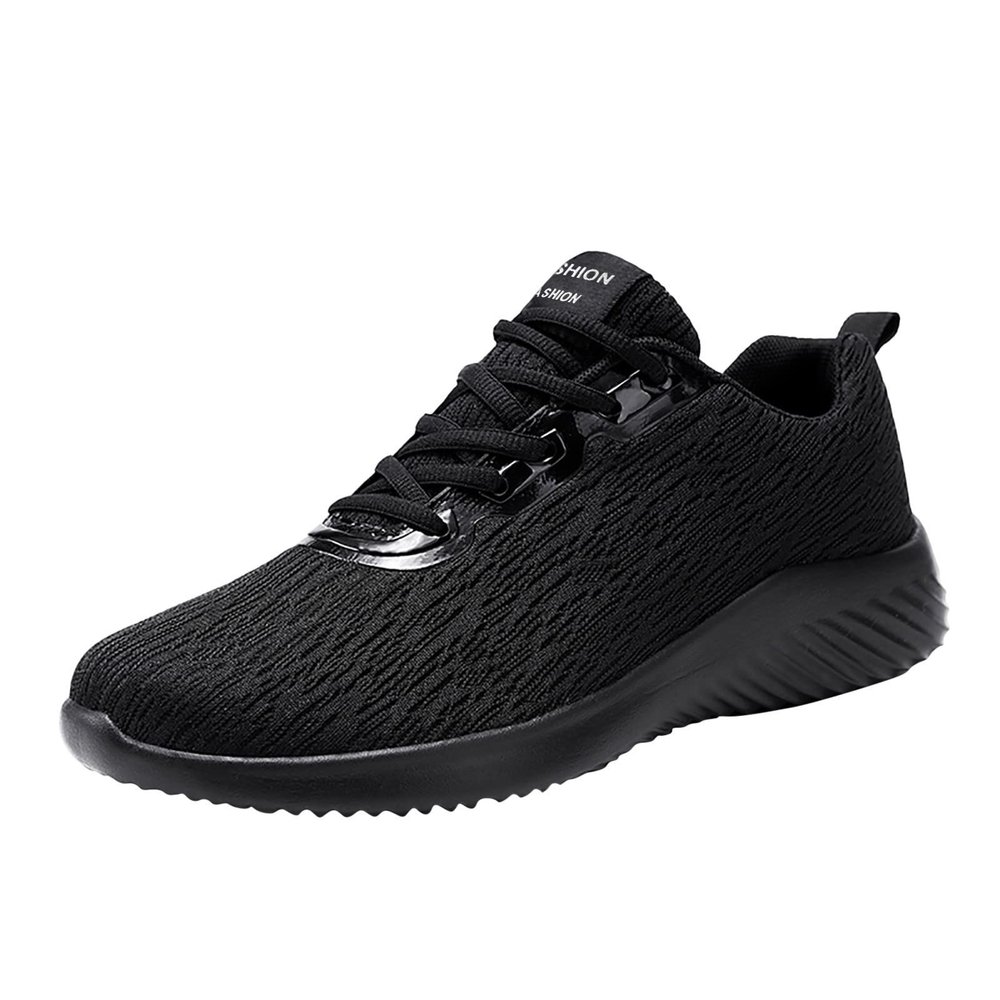 IWIHMIV Mens Running Shoes Mens Walking Shoes Men's Non Slip Sports Shoes Breathable Casual Walking Shoes Sneakers Workout Shoes (Black, 8.5)