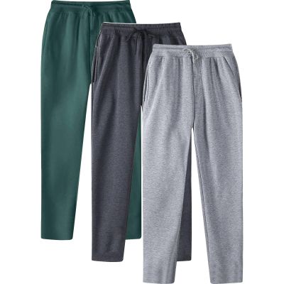 Cambkatl 3 Pack Men's Drawstring Joggers Sweatpants, Basic Solid Color Casual Elastic Waist Lounge Sweat Pants with Pockets
