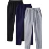 Cambkatl 3 Pack Men's Drawstring Joggers Sweatpants, Basic Solid Color Casual Elastic Waist Lounge Sweat Pants with Pockets view 1