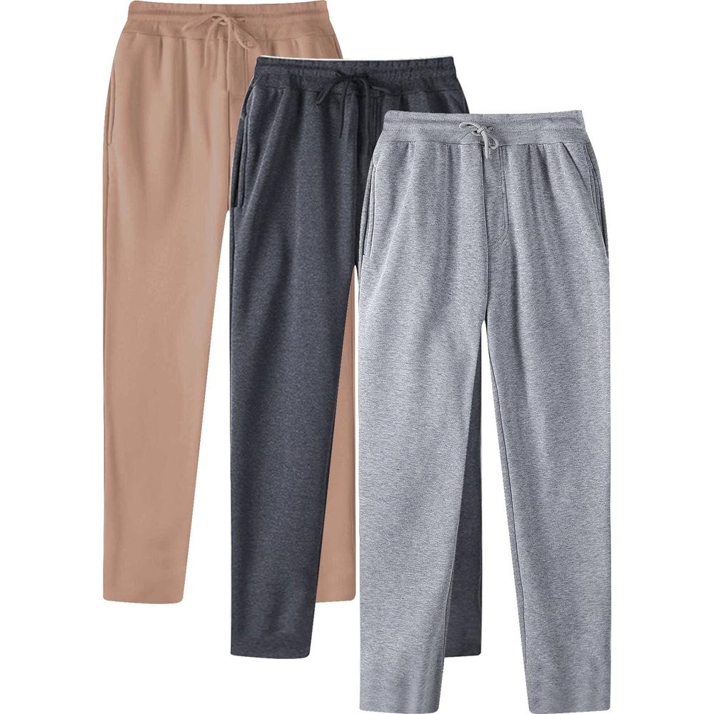Cambkatl 3 Pack Men's Drawstring Joggers Sweatpants, Basic Solid Color Casual Elastic Waist Lounge Sweat Pants with Pockets
