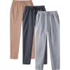 Cambkatl 3 Pack Men's Drawstring Joggers Sweatpants, Basic Solid Color Casual Elastic Waist Lounge Sweat Pants with Pockets view 1