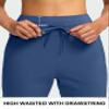 Soothfeel Women's Fleece Lined Joggers Water Resistant High Waisted Sweatpants Winter Warm Thermal Running Hiking Pant Pocket Dark Blue S view 4
