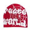 2THESTARS Y2K Beanie Hat for Men & Women Trendy Soft Stretchable Winter Cap, Spider Design Cold Knit Weather Accessory - Red view 1