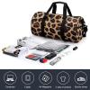 Gym Bags for Men Women Brown Leopard Print Duffle Bag Travel Overnight Bag with Shoe Compartment Tote Bags view 4