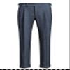 Tuikayoo Men's Tweed Pants Adjustable Buckle Herringbone Pleated Front Dress Suit Trousers Wool (Light Navy, 38W x 30L) view 1