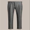 Tuikayoo Men's Tweed Pants Adjustable Buckle Herringbone Pleated Front Dress Suit Trousers Wool (Light Navy, 38W x 30L) view 2