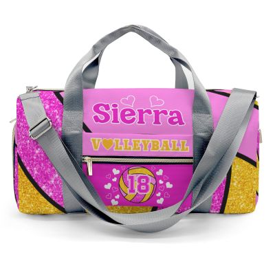 zaaprintblanket Rose Purple Pink Volleyball Print Multifunction Sport Duffel Bag Custom Gym Travel Perform Training Weekender Bags Getaway Bags