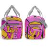 zaaprintblanket Rose Purple Pink Volleyball Print Multifunction Sport Duffel Bag Custom Gym Travel Perform Training Weekender Bags Getaway Bags view 3