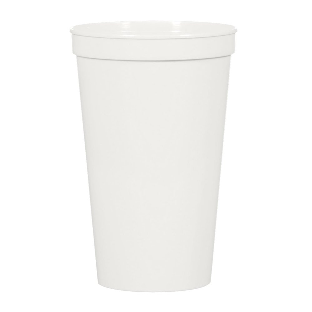 PromotionPros Reusable Stadium 5 1/2" Cold 22oz Plastic Party Cup - Customized With Text Name or Personalized Image $0.92 Each - Sold in Pack of 500-White