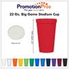 PromotionPros Reusable Stadium 5 1/2" Cold 22oz Plastic Party Cup - Customized With Text Name or Personalized Image $0.92 Each - Sold in Pack of 500-White view 2