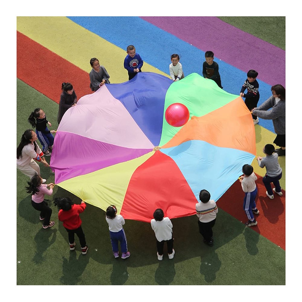 DJFKDYHPE Play Parachute Kids Outdoor Activities - Parachute Game, Children's Physical Training Parachute Games, Nursery Physical Training Aids(2m/6.5ft)