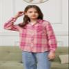 Betusline Girls' Plaid Flannel Shirt, Kids Long Sleeve Button Button Shirts Tops,F Dark Pink & Gray #17-8 Years= Tag 140 view 2