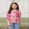 Betusline Girls' Plaid Flannel Shirt, Kids Long Sleeve Button Button Shirts Tops,F Dark Pink & Gray #17-8 Years= Tag 140 view 3