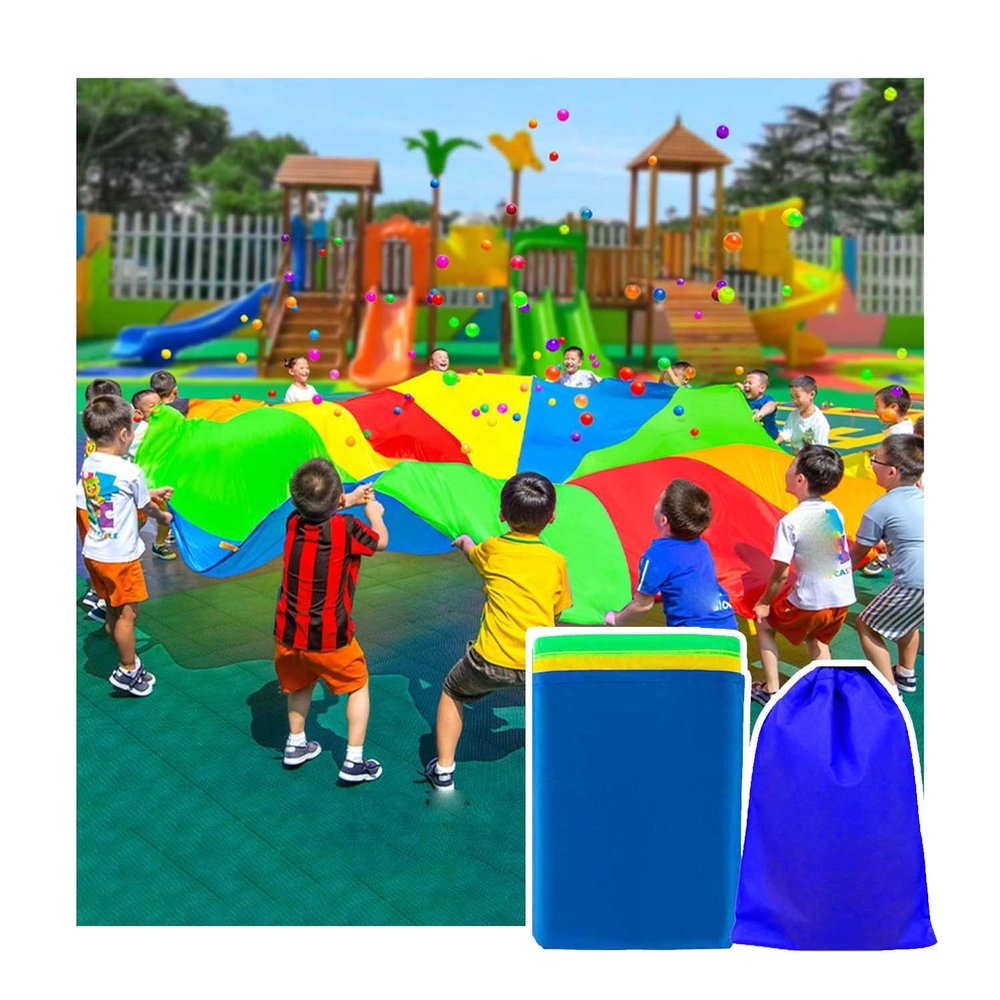 DJFKDYHPE Play Parachute Kids Outdoor Activities, Teamwork Parachute Game, School Sports Day Kits Parachute(6m/19.6ft)